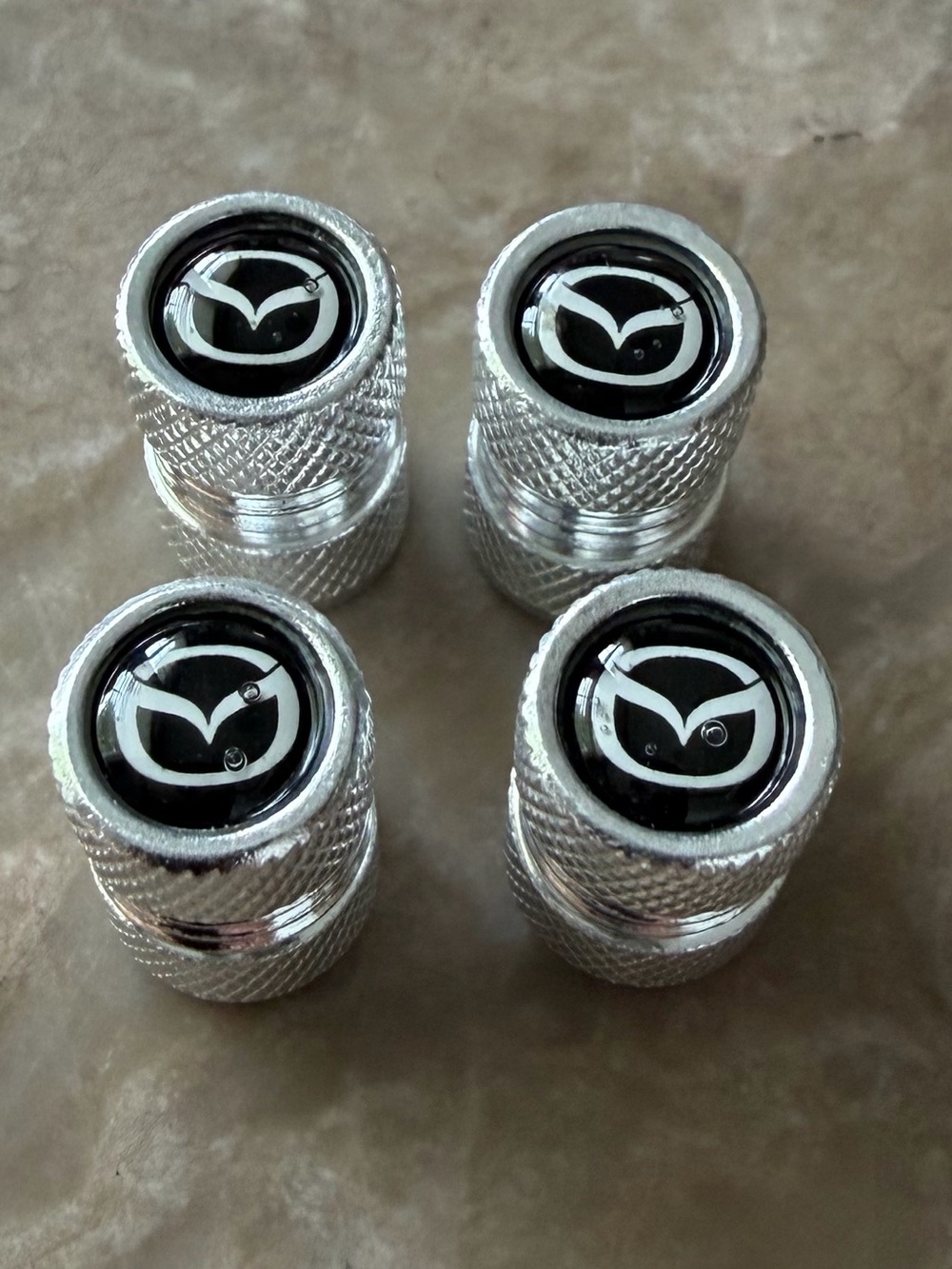 4pcs For Mazda valve Stem caps in Silver NWT